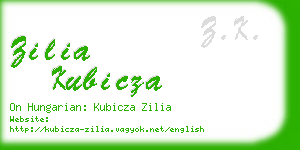 zilia kubicza business card